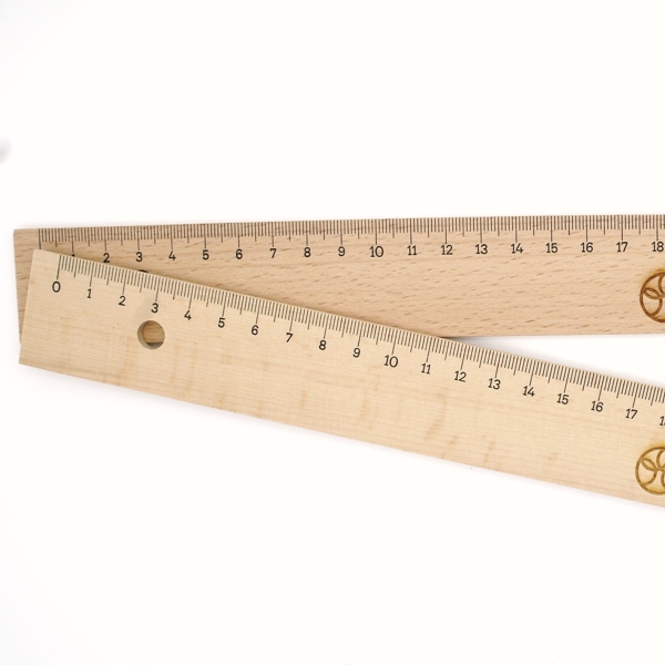 Wooden ruler 30 cm with steel side